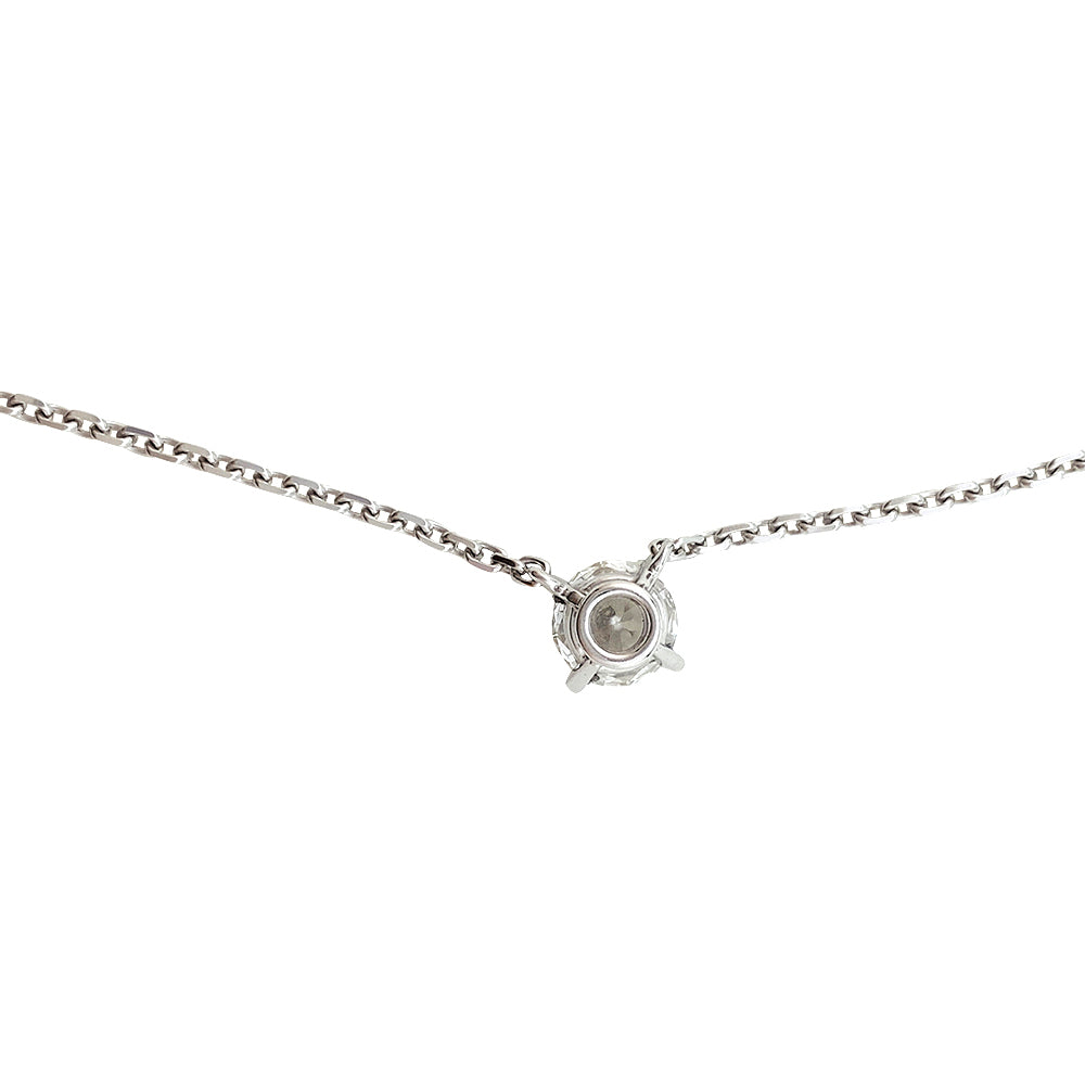 Cartier solitaire necklace, 0.85 carat diamond in white gold.