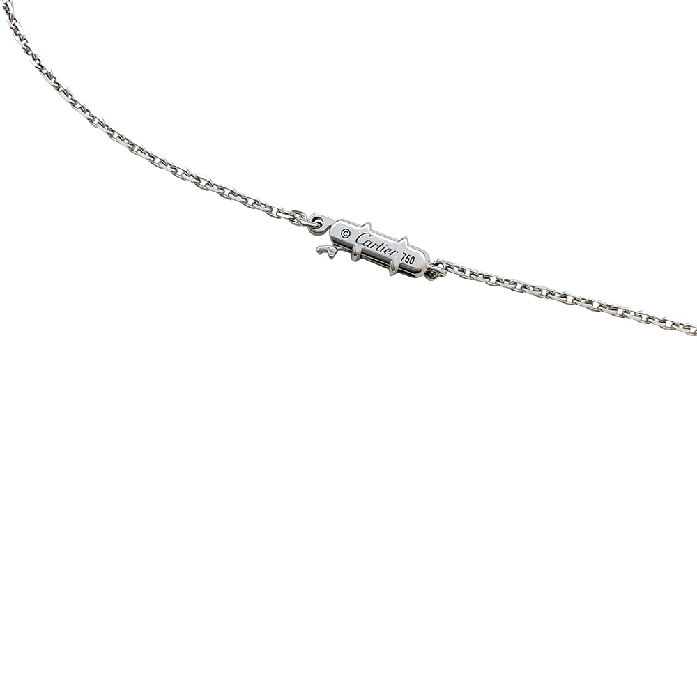 Cartier solitaire necklace, 0.85 carat diamond in white gold.