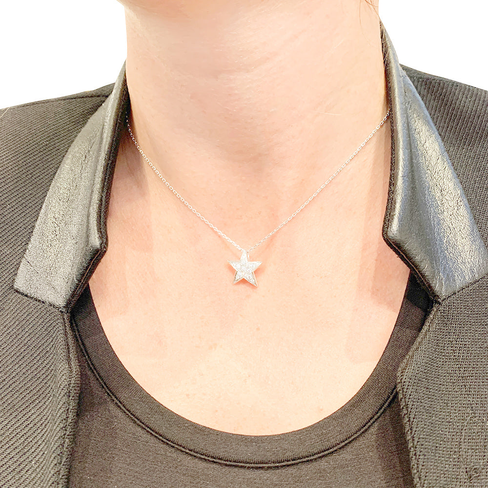 Chanel necklace, "Comète Géode", white gold, diamonds.
