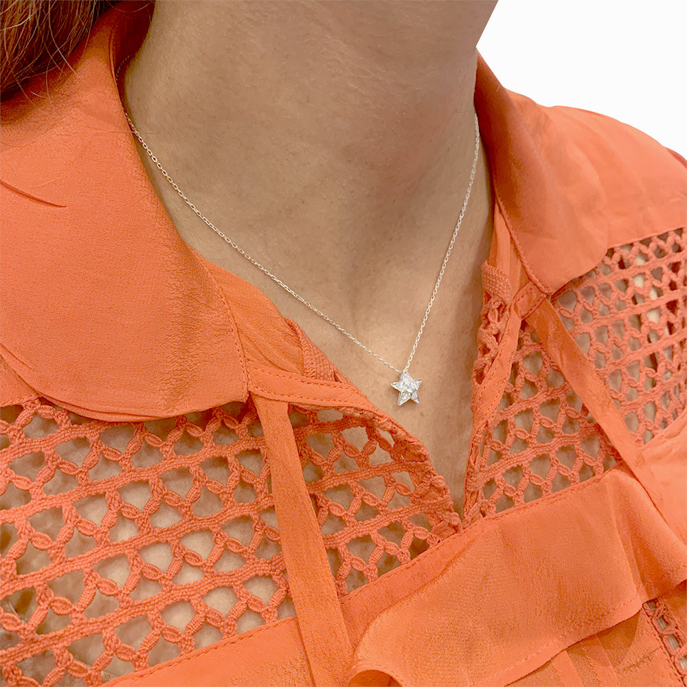 Chanel necklace, "Comète Géode", white gold, diamonds.