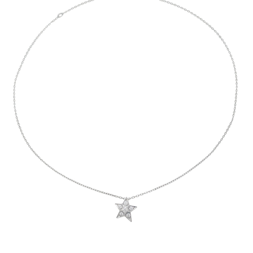 Chanel necklace, "Comète Géode", white gold, diamonds.