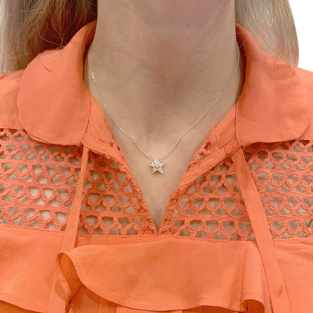 Chanel necklace, "Comète Géode", white gold, diamonds.