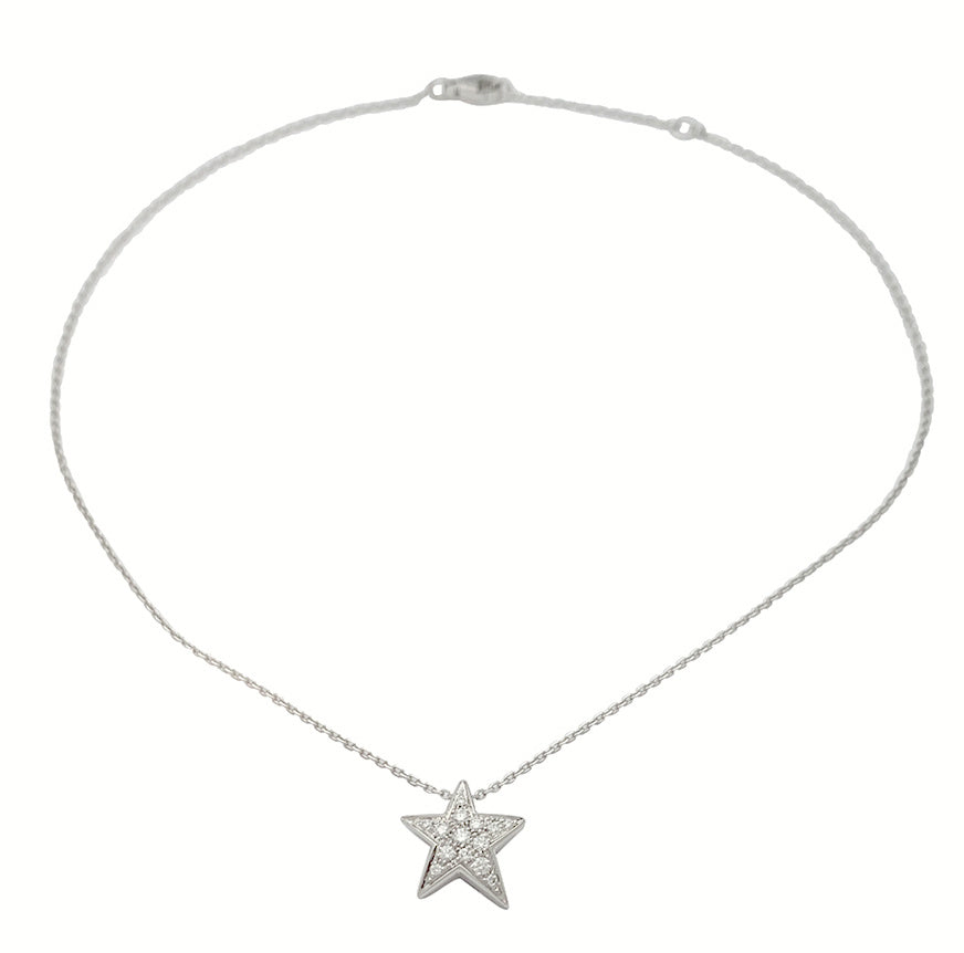 Chanel necklace, "Comète Géode", white gold, diamonds.