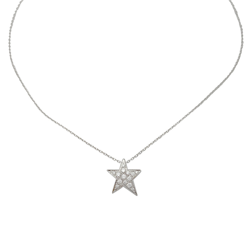 Chanel necklace, "Comète Géode", white gold, diamonds.