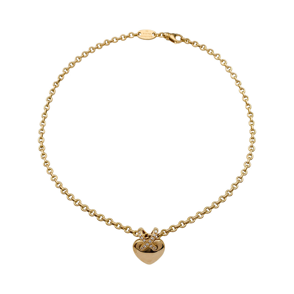 Collier Chaumet "Liens" en or jaune et diamants.