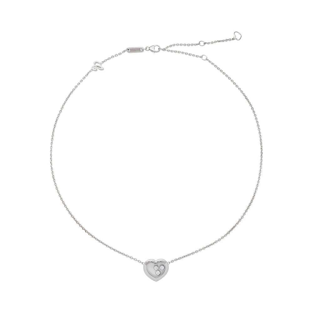 Collier Chopard, "Happy Diamonds", or blanc.