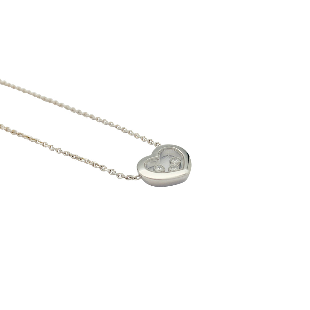 Collier Chopard, "Happy Diamonds", or blanc.