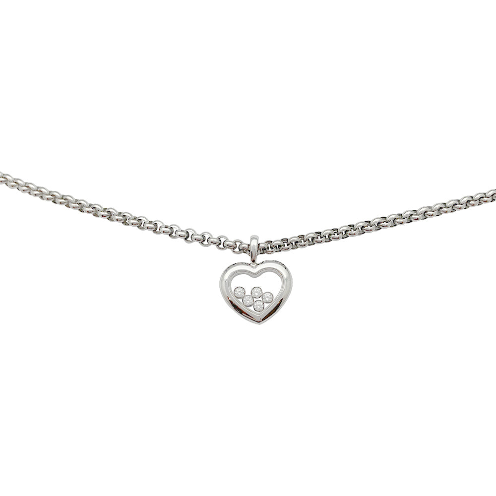 Collier Chopard, "Happy Diamonds", or blanc.