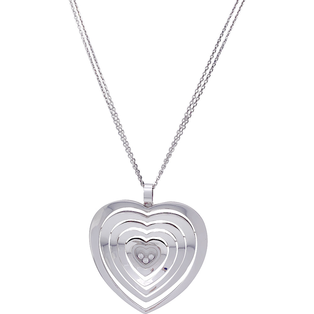 Collier Chopard, "Very Chopard Coeur", or blanc, diamants.