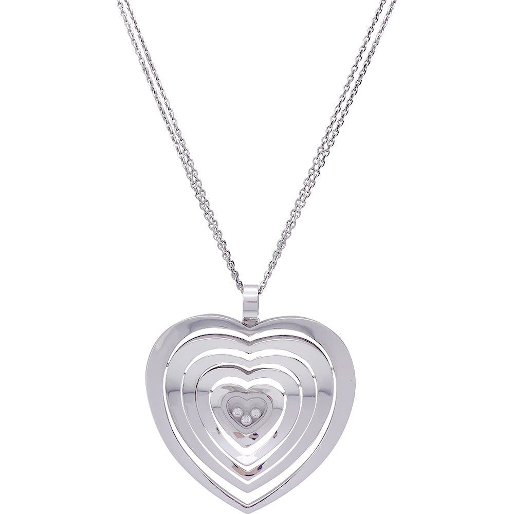 Collier Chopard, "Very Chopard Coeur", or blanc, diamants.