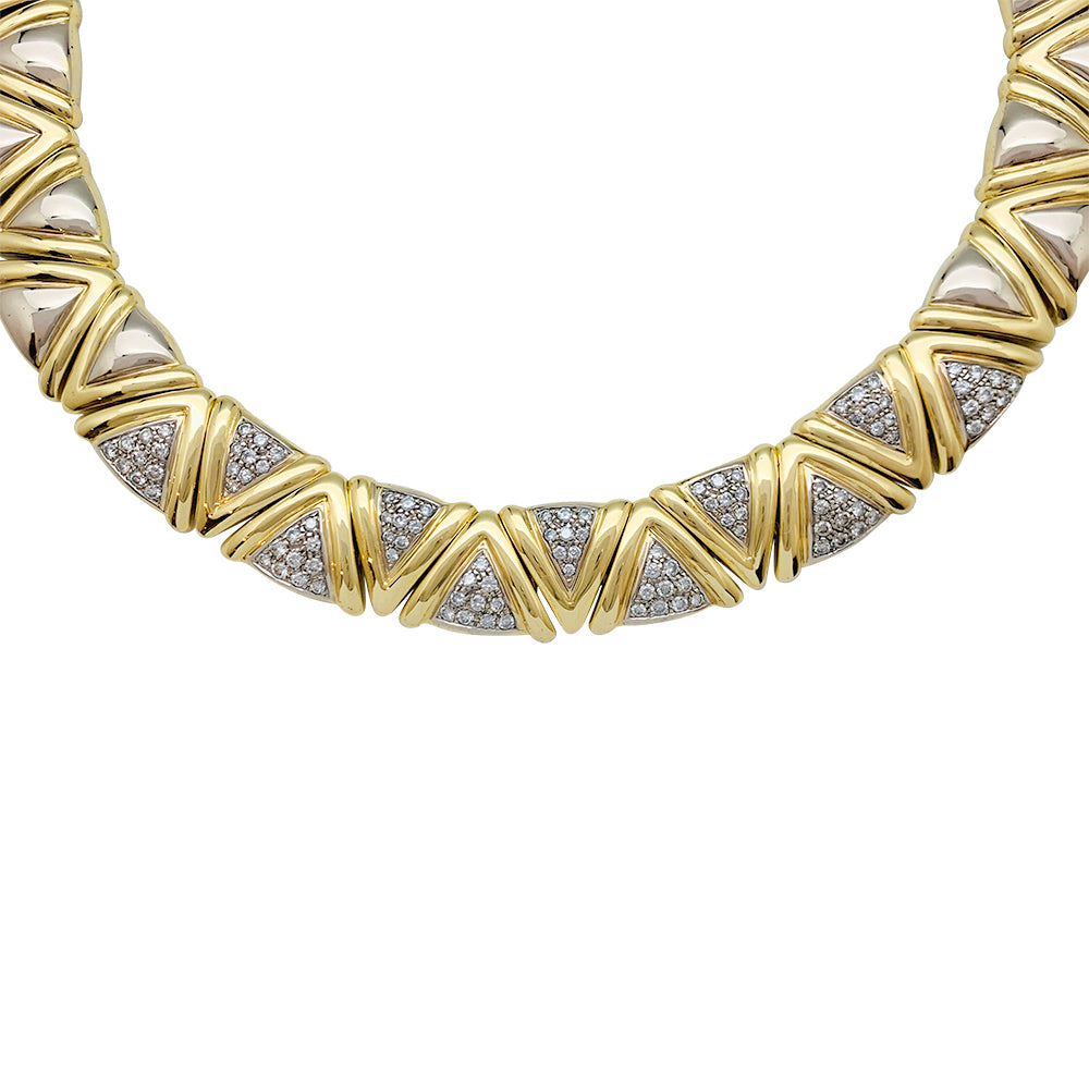 Damiani two-tone diamond necklace.