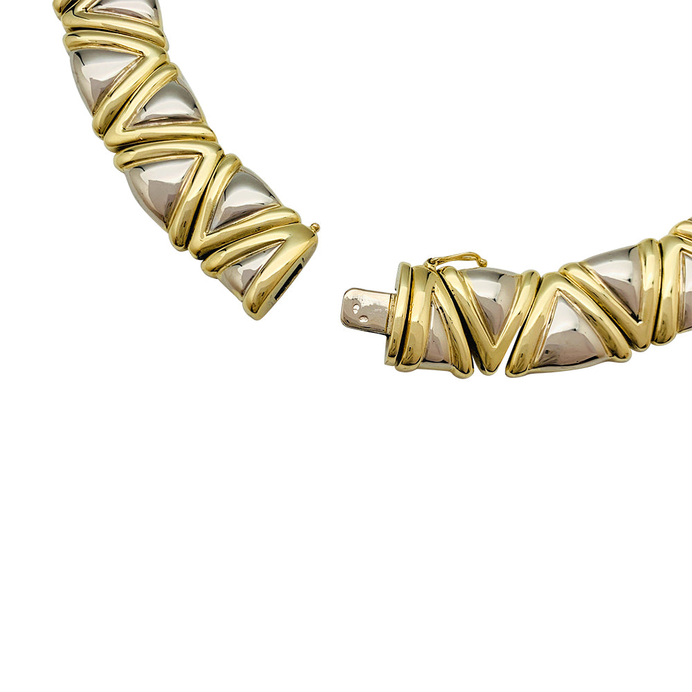 Damiani two-tone diamond necklace.