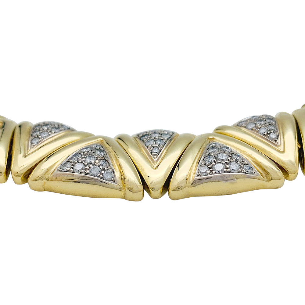 Damiani two-tone diamond necklace.