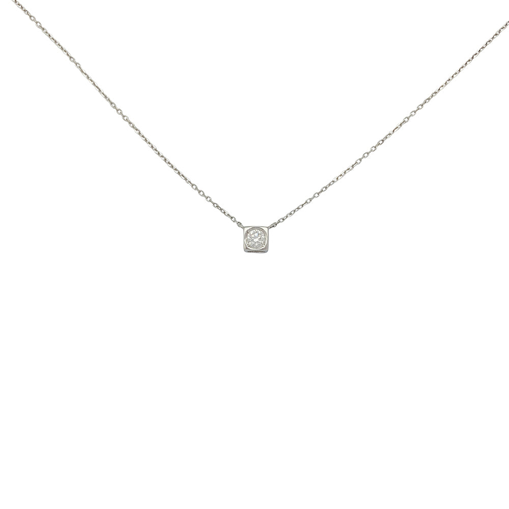 Collier Dinh Van, "Le Cube", or blanc, diamant.