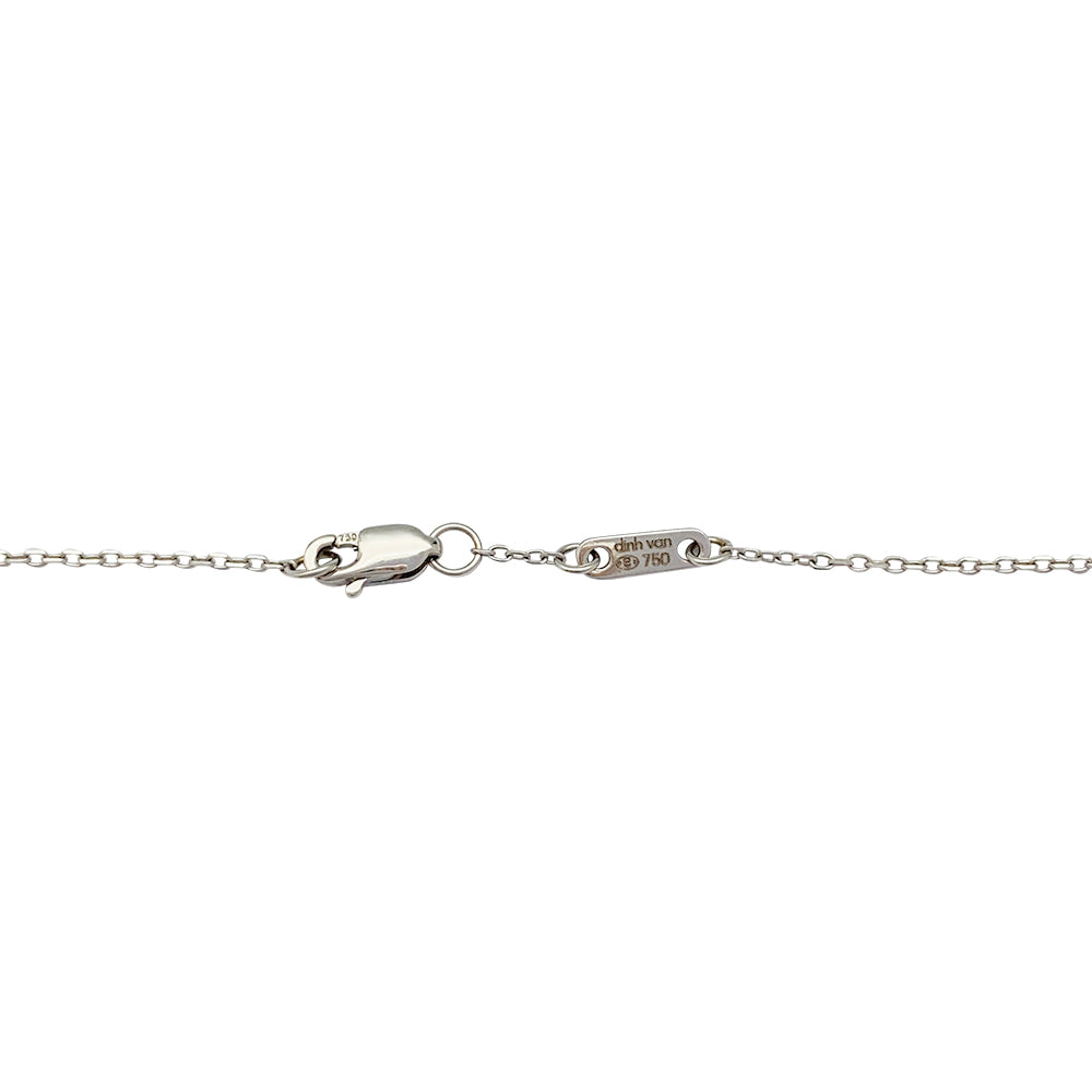 Collier Dinh Van, "Le Cube", or blanc, diamant.