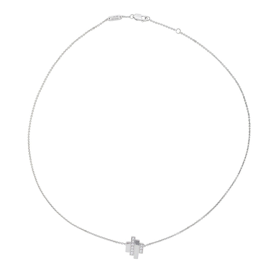 Collier Dinh Van "Cadence" en or blanc, diamants.