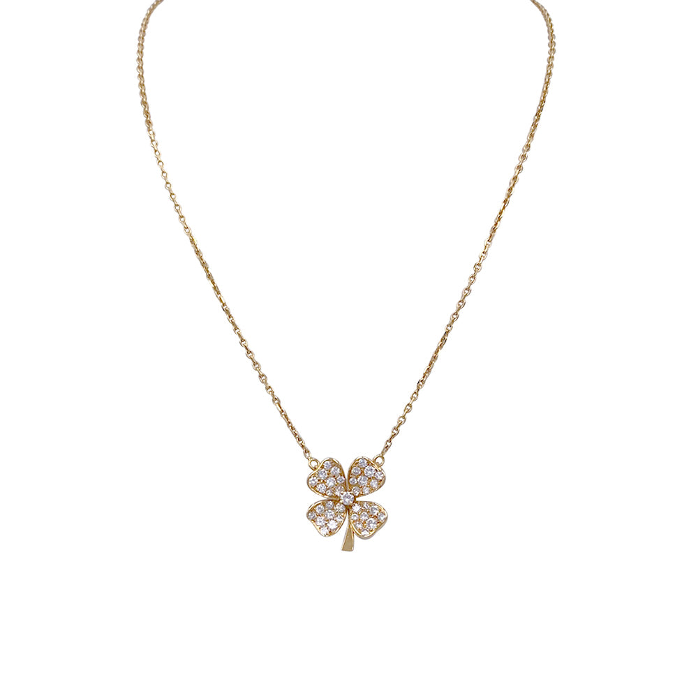 Fred necklace, "Clover", yellow gold and diamonds