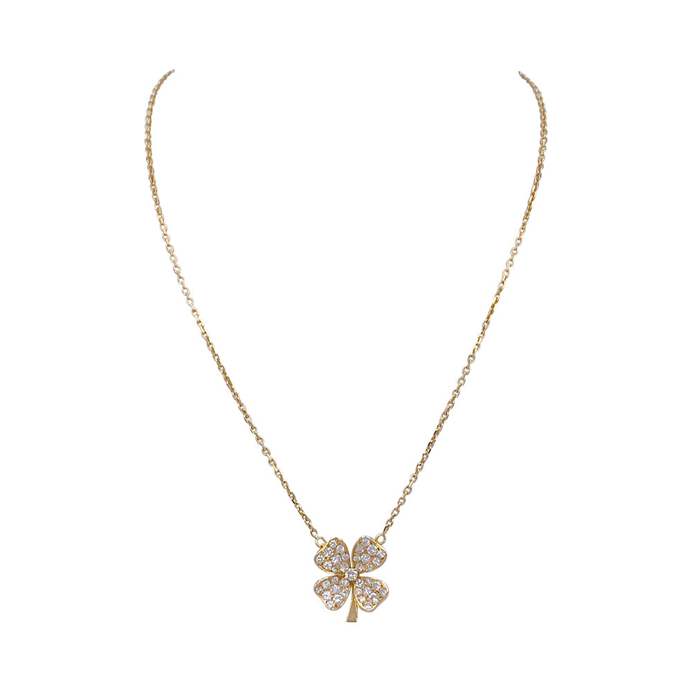 Fred necklace, "Clover", yellow gold and diamonds