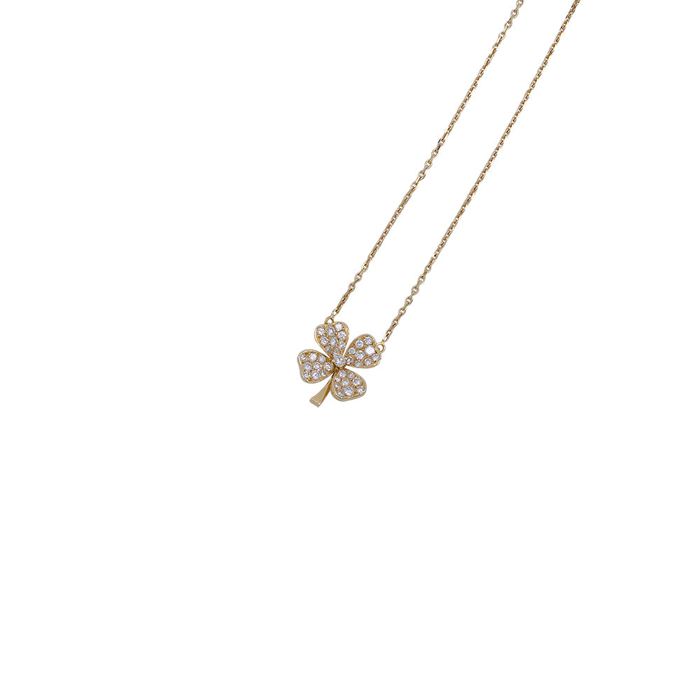 Fred necklace, "Clover", yellow gold and diamonds