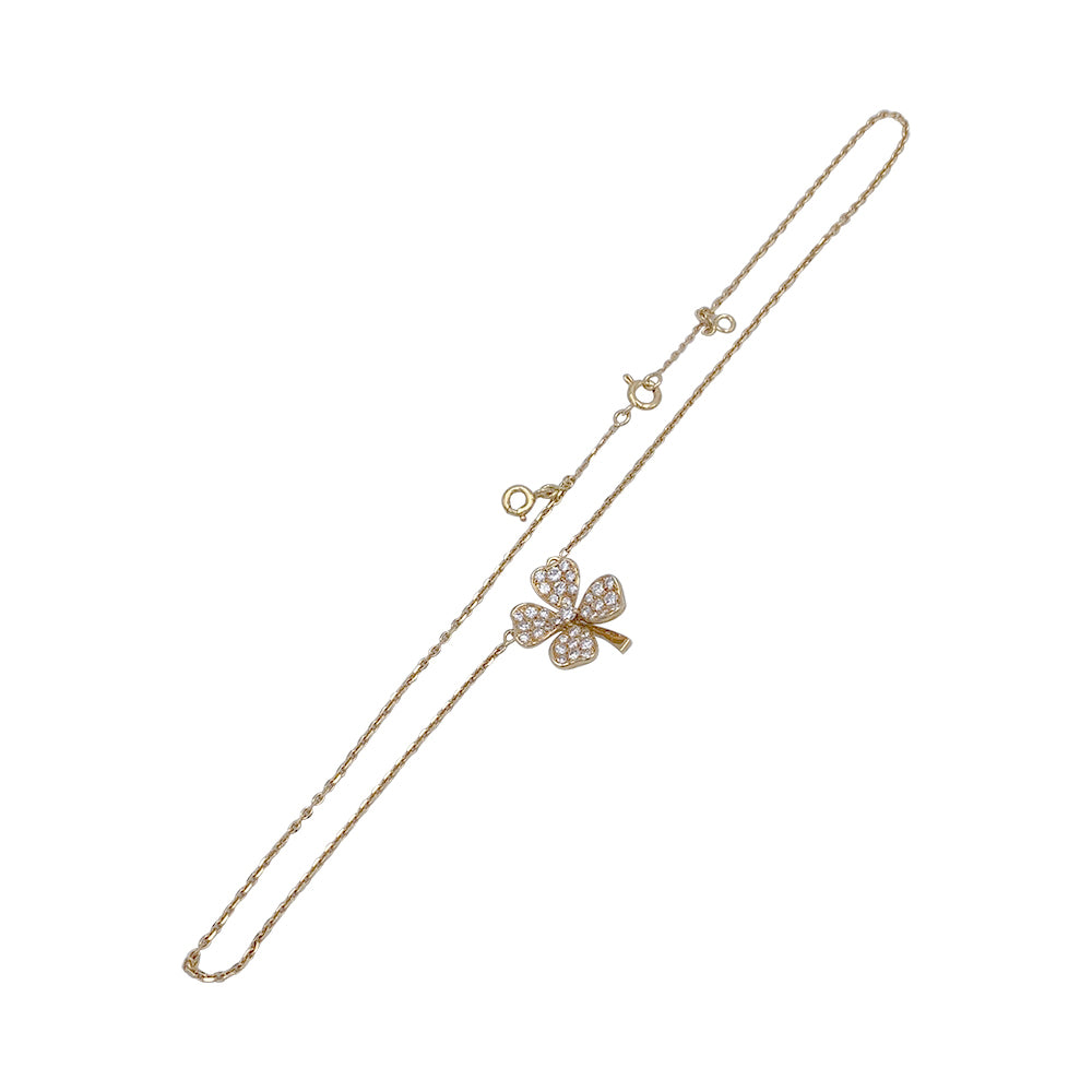 Fred necklace, "Clover", yellow gold and diamonds