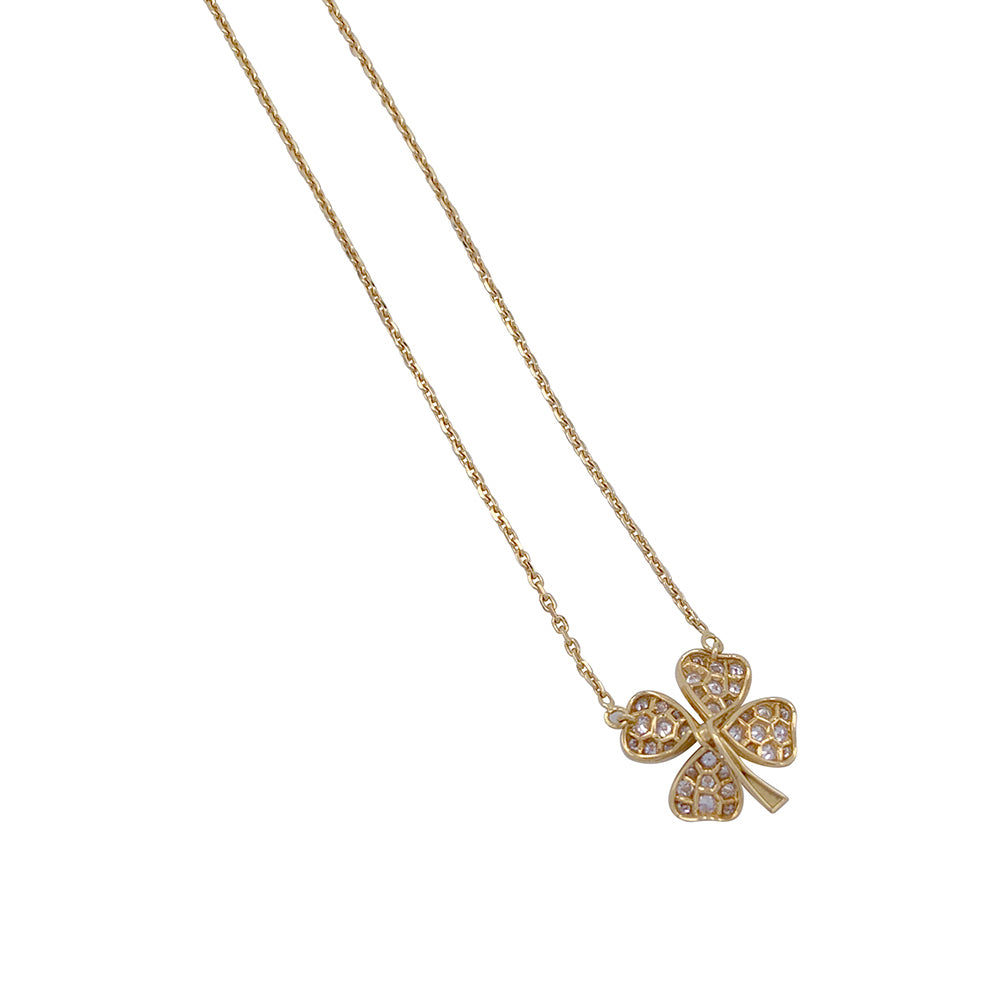 Fred necklace, "Clover", yellow gold and diamonds