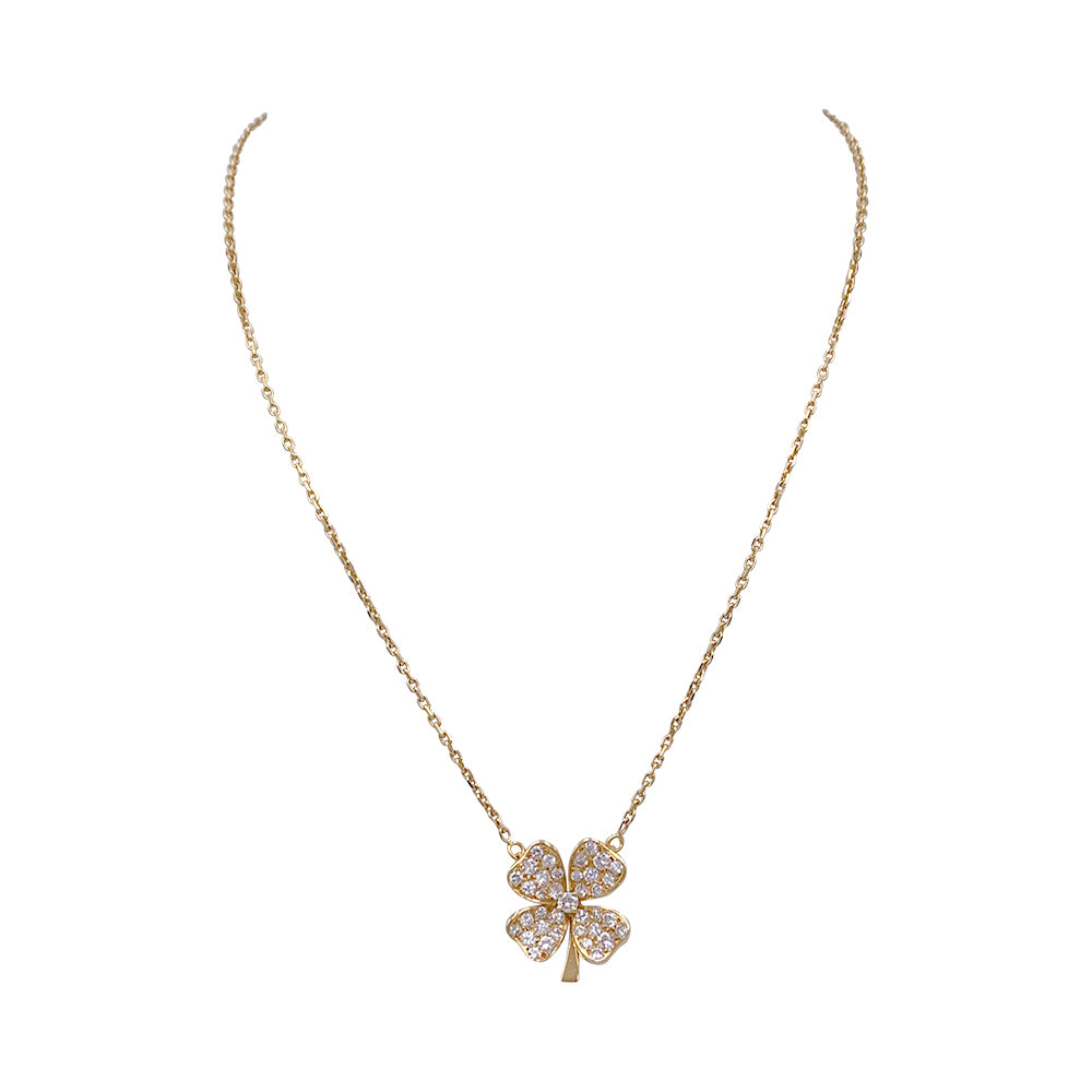 Fred necklace, "Clover", yellow gold and diamonds