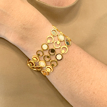 Fred "Moon Light" bracelet in yellow gold, diamonds.