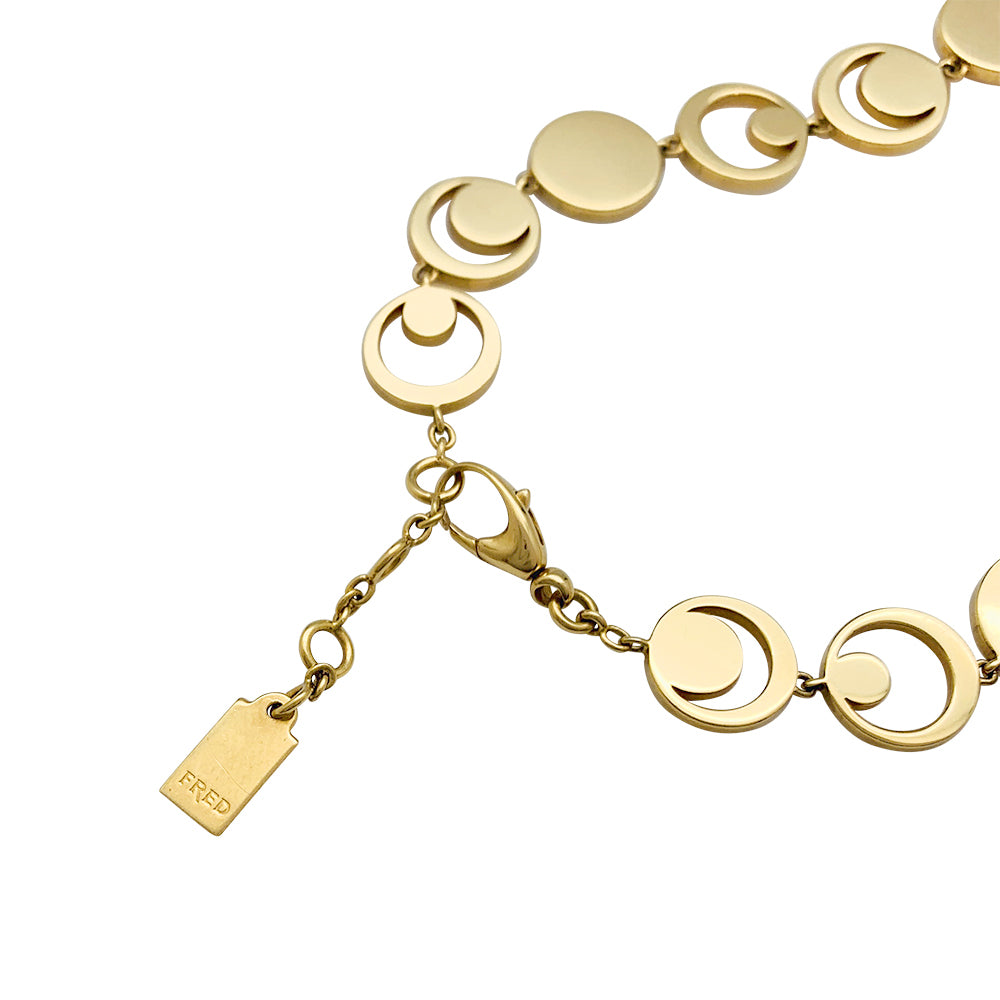 Fred "Moon Light" necklace in yellow gold, diamonds.