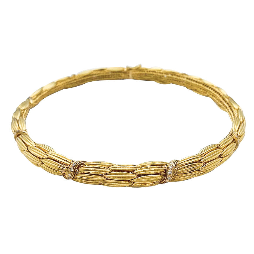 Collier Lalaounis "Epis" en or jaune et diamants.