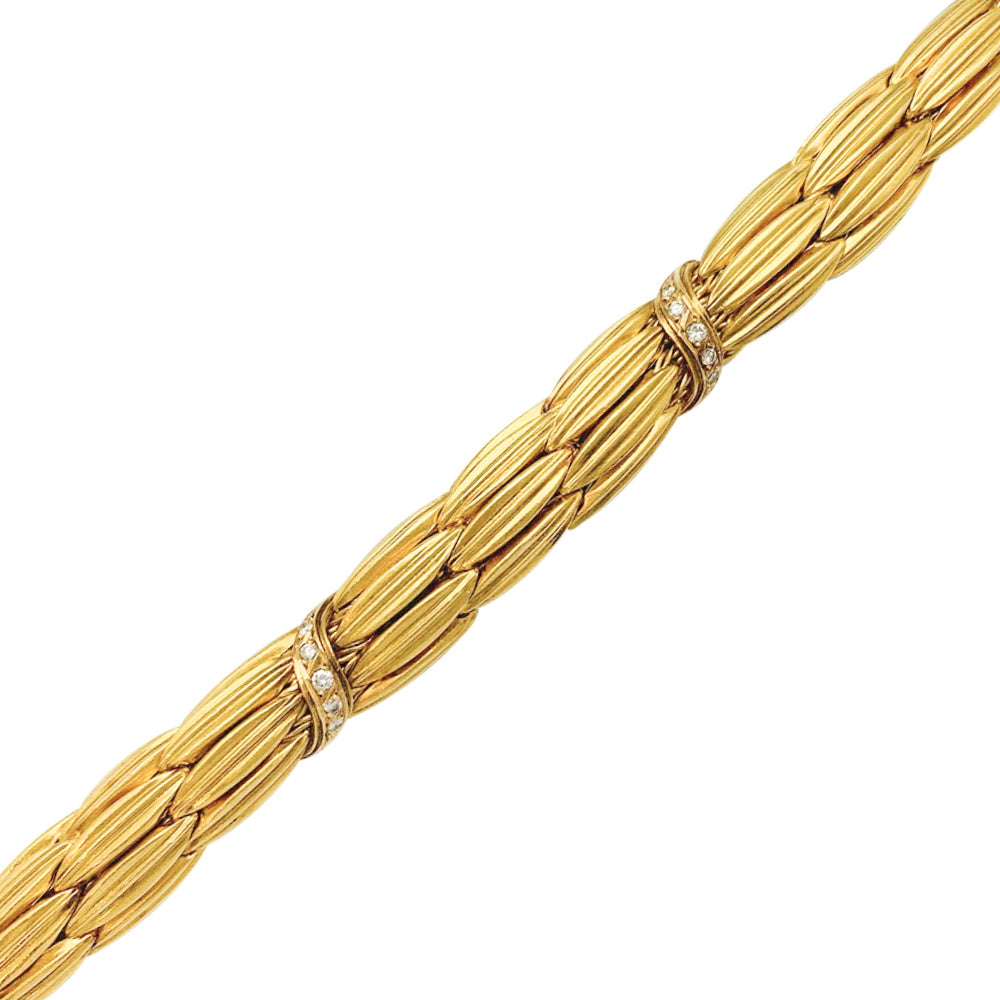 Lalaounis "Epis" necklace in yellow gold and diamonds.