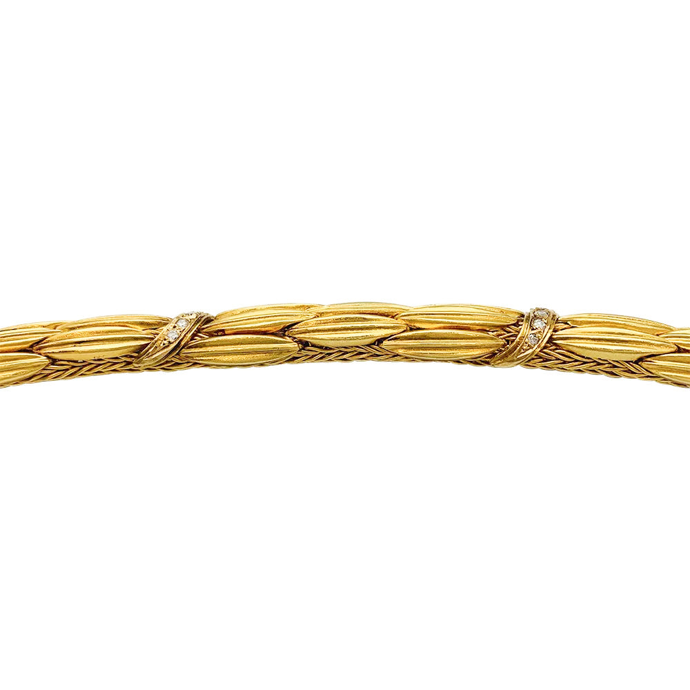 Collier Lalaounis "Epis" en or jaune et diamants.