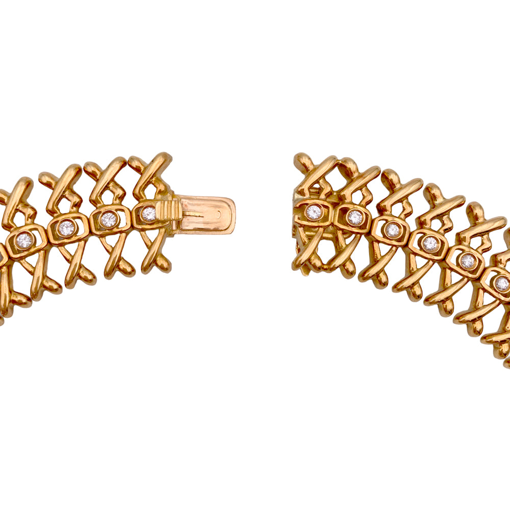 Collier Lalaounis, or jaune, diamants.