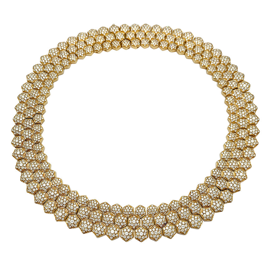 Collier Piaget, "Glancy", or jaune et diamants.