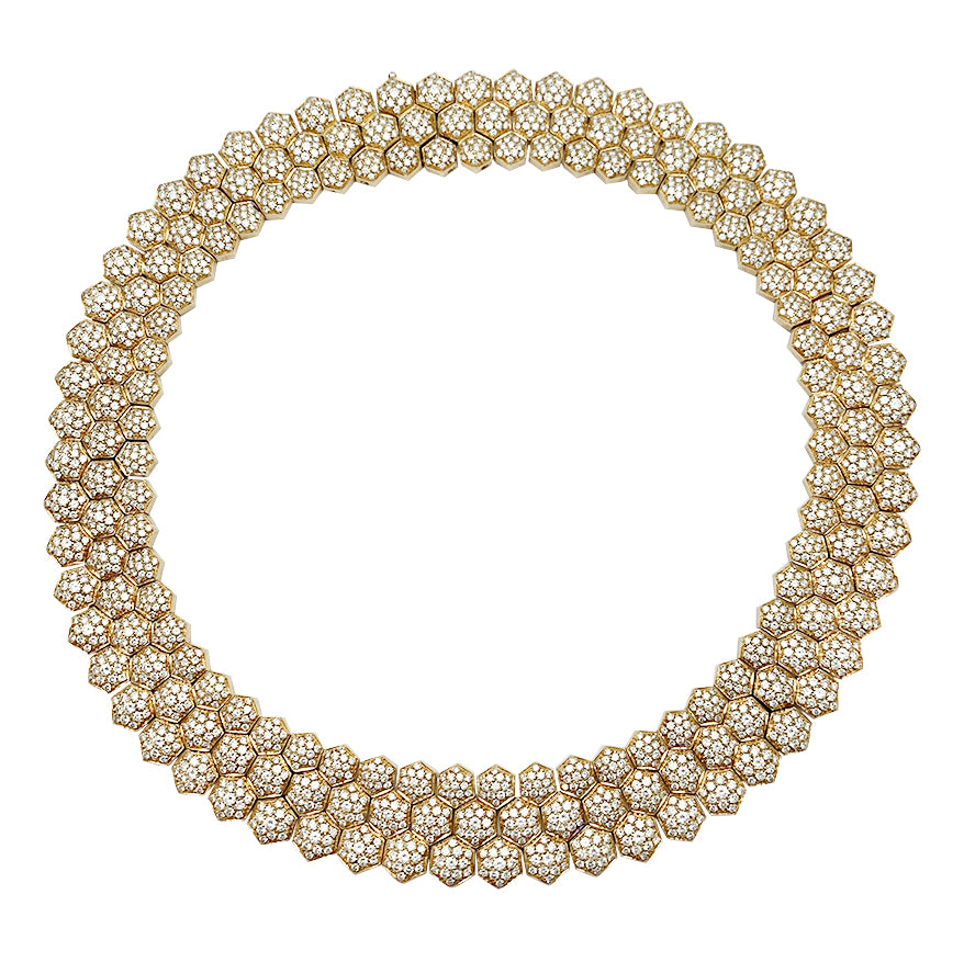 Piaget necklace, "Glancy", yellow gold and diamonds.