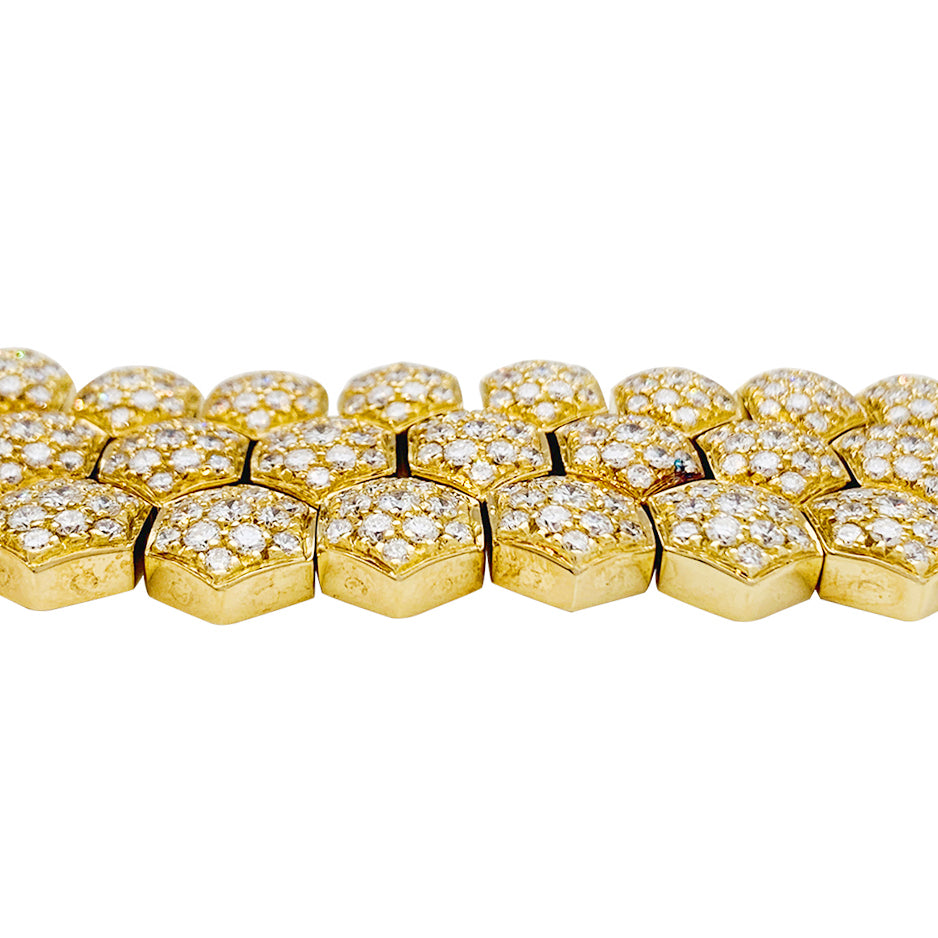 Piaget necklace, "Glancy", yellow gold and diamonds.