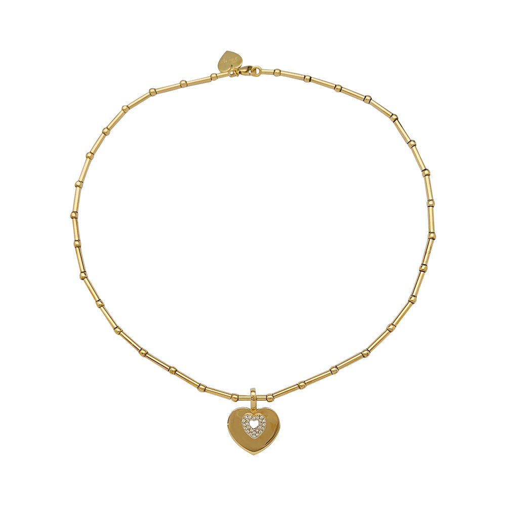 Collier Poiray "Coeur Secret" en or jaune, diamants.