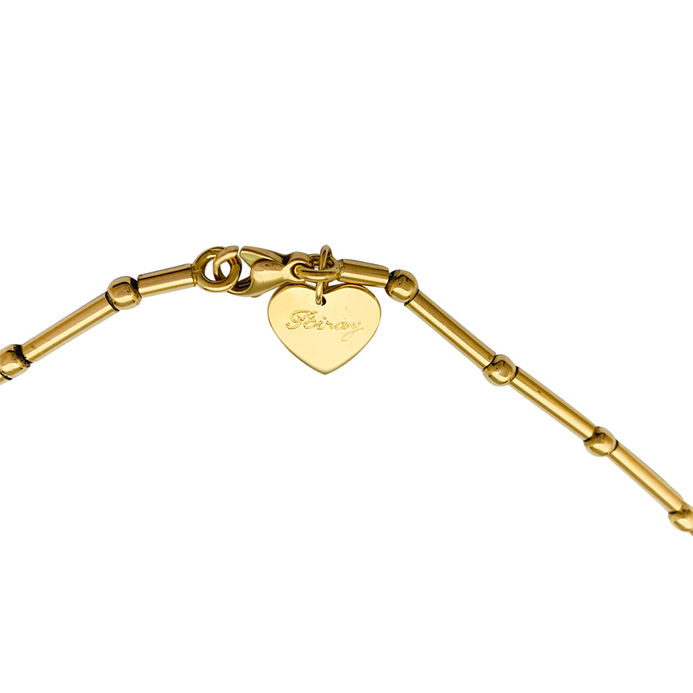 Poiray "Coeur Secret" necklace in yellow gold, diamonds.