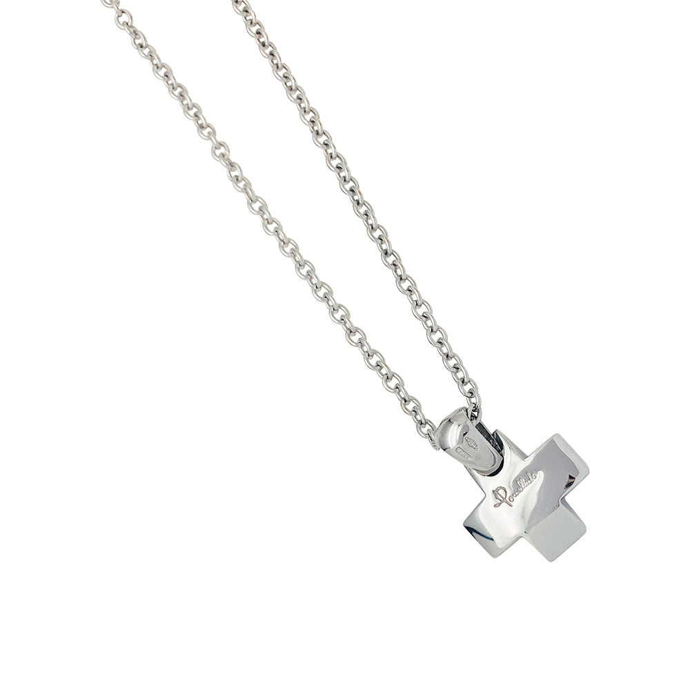 Pomellato necklace, "Cross", white gold and diamonds.