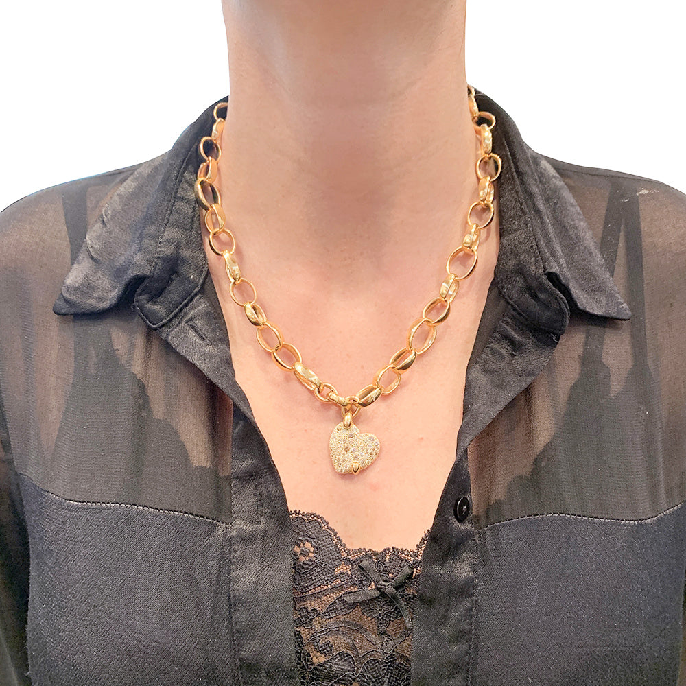 Pomellato "Sabbia" necklace in rose gold and brown diamonds.