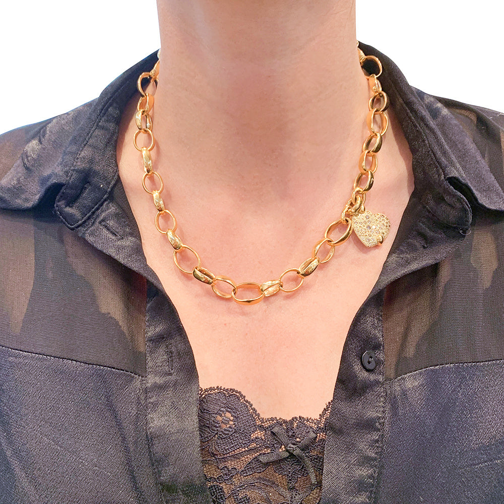 Pomellato "Sabbia" necklace in rose gold and brown diamonds.