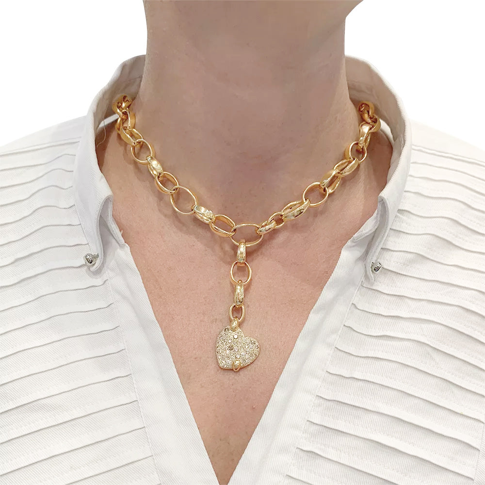 Pomellato "Sabbia" necklace in rose gold and brown diamonds.