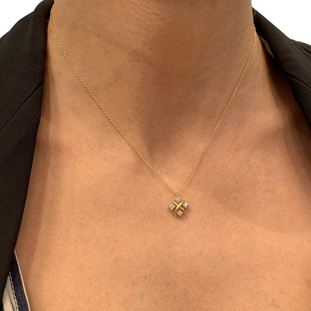 Tiffany & Co Schlumberger "Lynn" necklace, yellow gold, platinum and diamonds.