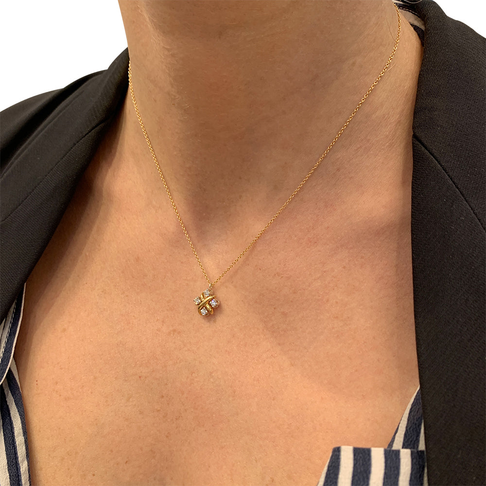 Tiffany & Co Schlumberger "Lynn" necklace, yellow gold, platinum and diamonds.