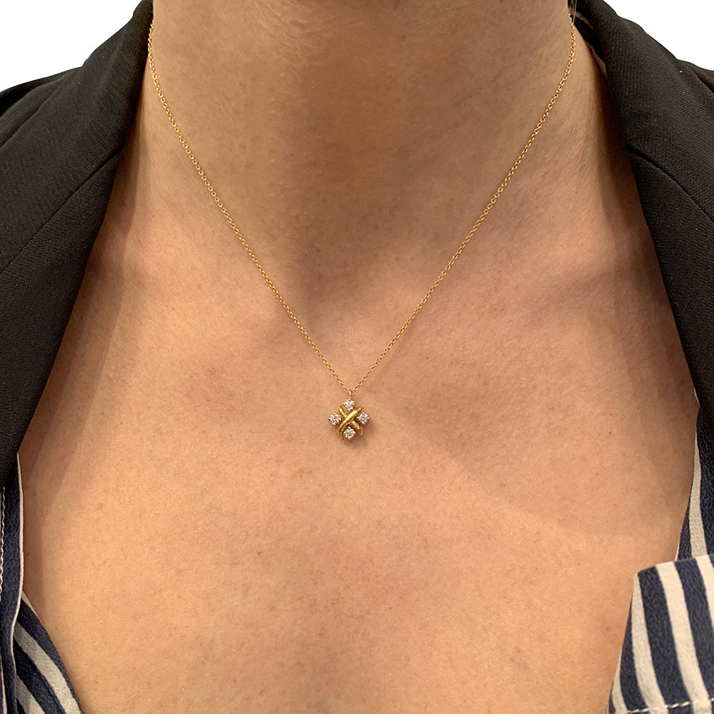Tiffany & Co Schlumberger "Lynn" necklace, yellow gold, platinum and diamonds.