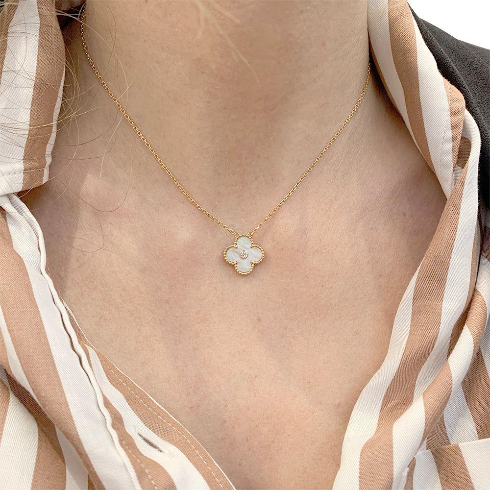 Van Cleef & Arpels necklace, "Alhambra", pink gold, mother-of-pearl.
