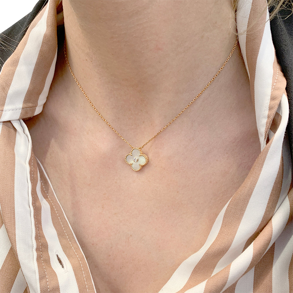 Van Cleef & Arpels necklace, "Alhambra", pink gold, mother-of-pearl.