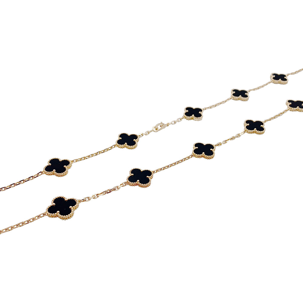 Van Cleef & Arpels "Vintage Alhambra" necklace, yellow gold, onyx.