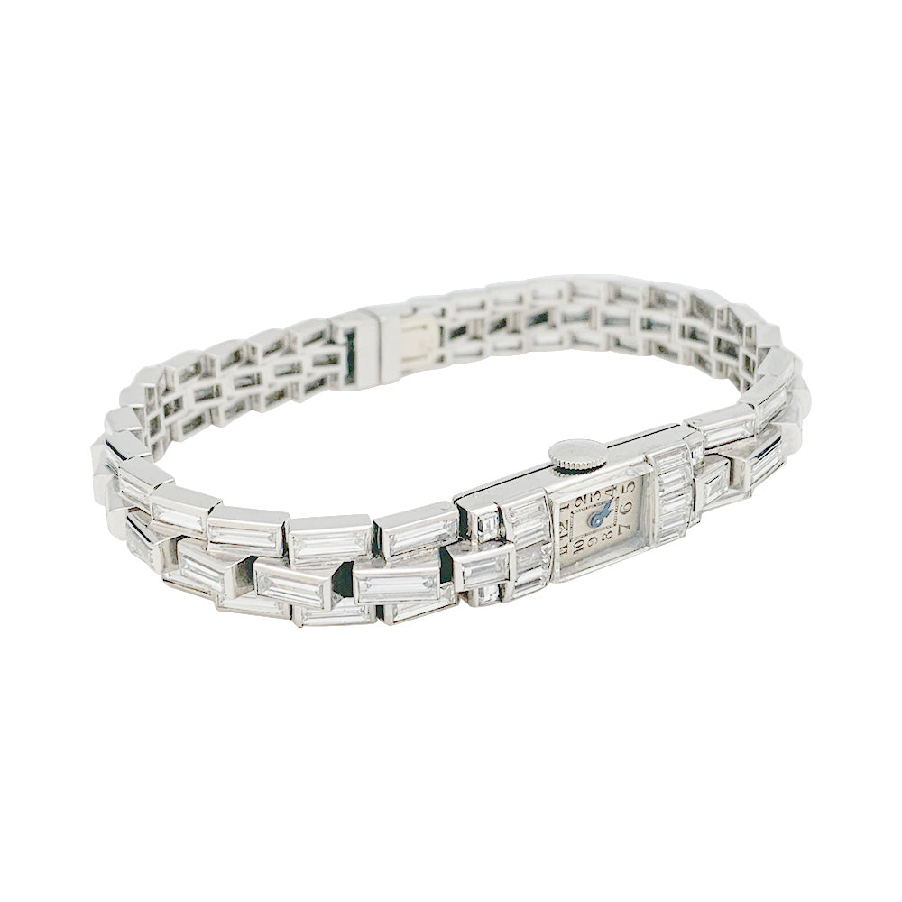 Art Deco watch in platinum and diamonds.