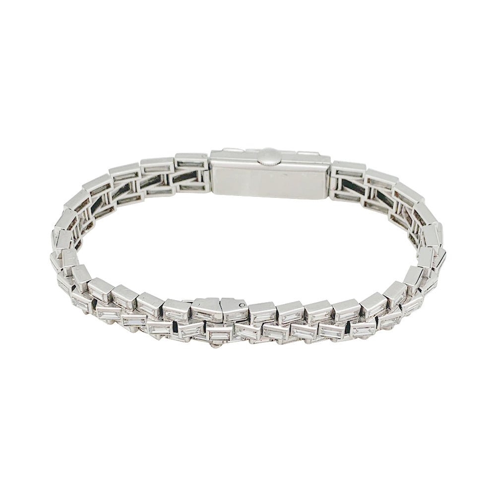 Art Deco watch in platinum and diamonds.