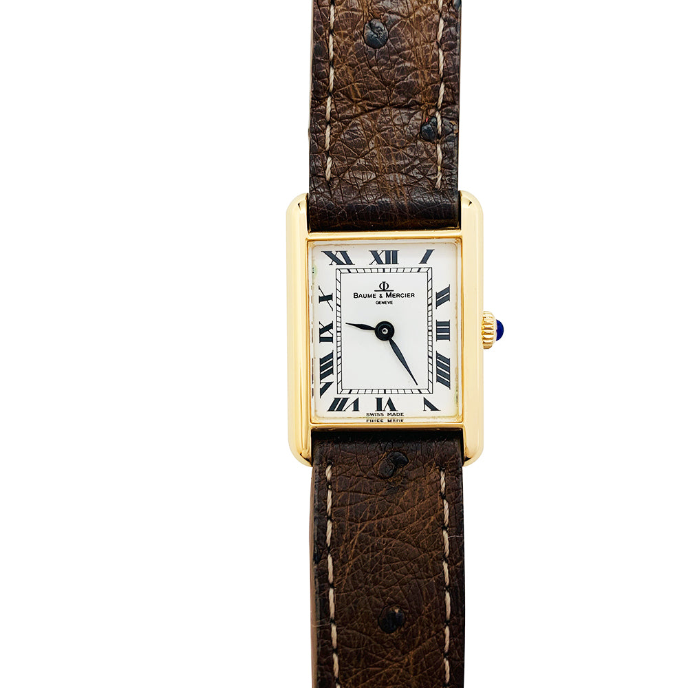 Baume & Mercier watch, "Tank", in yellow gold.